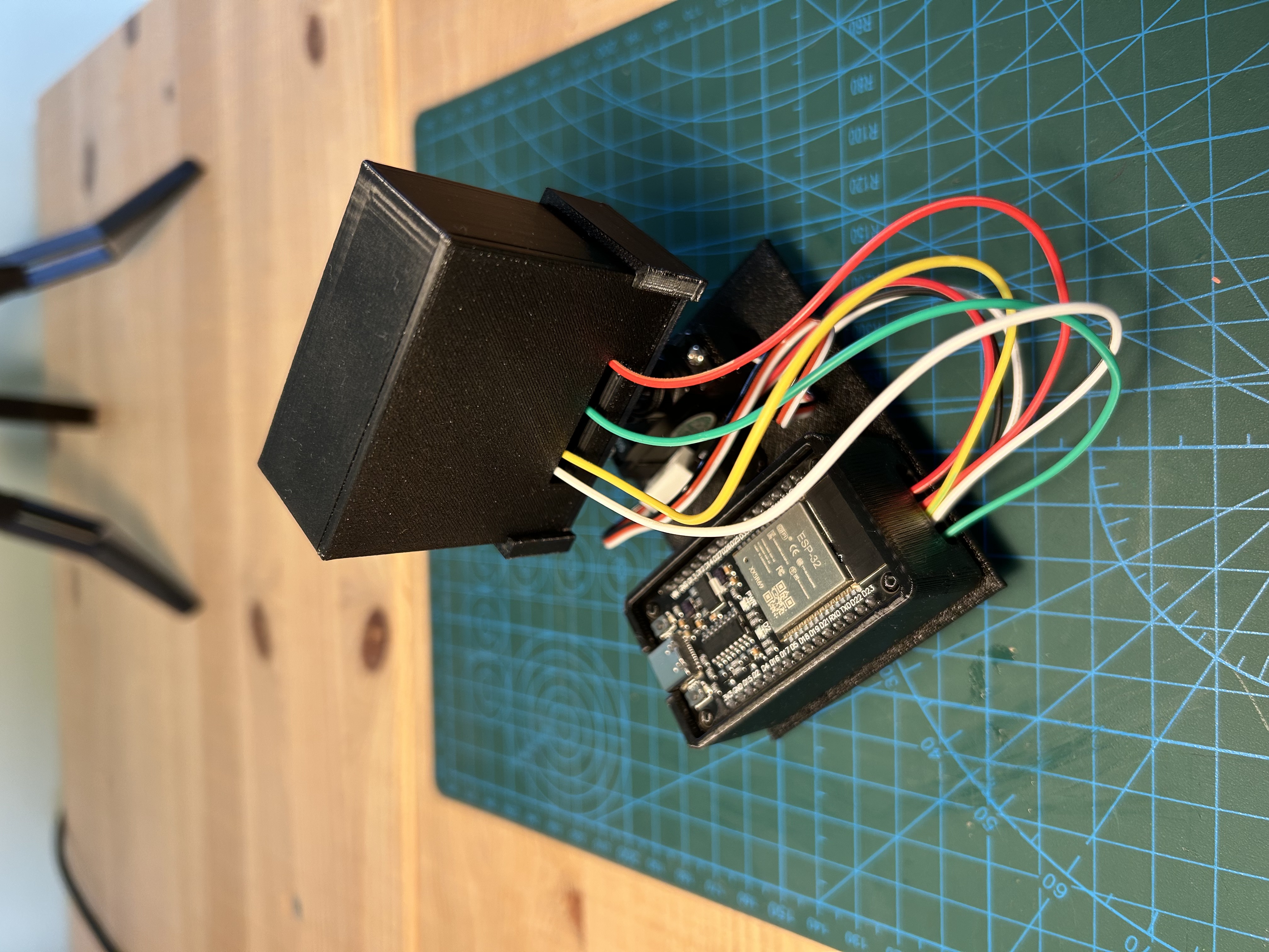 Radar unit and ESP32 microcontroller connected.