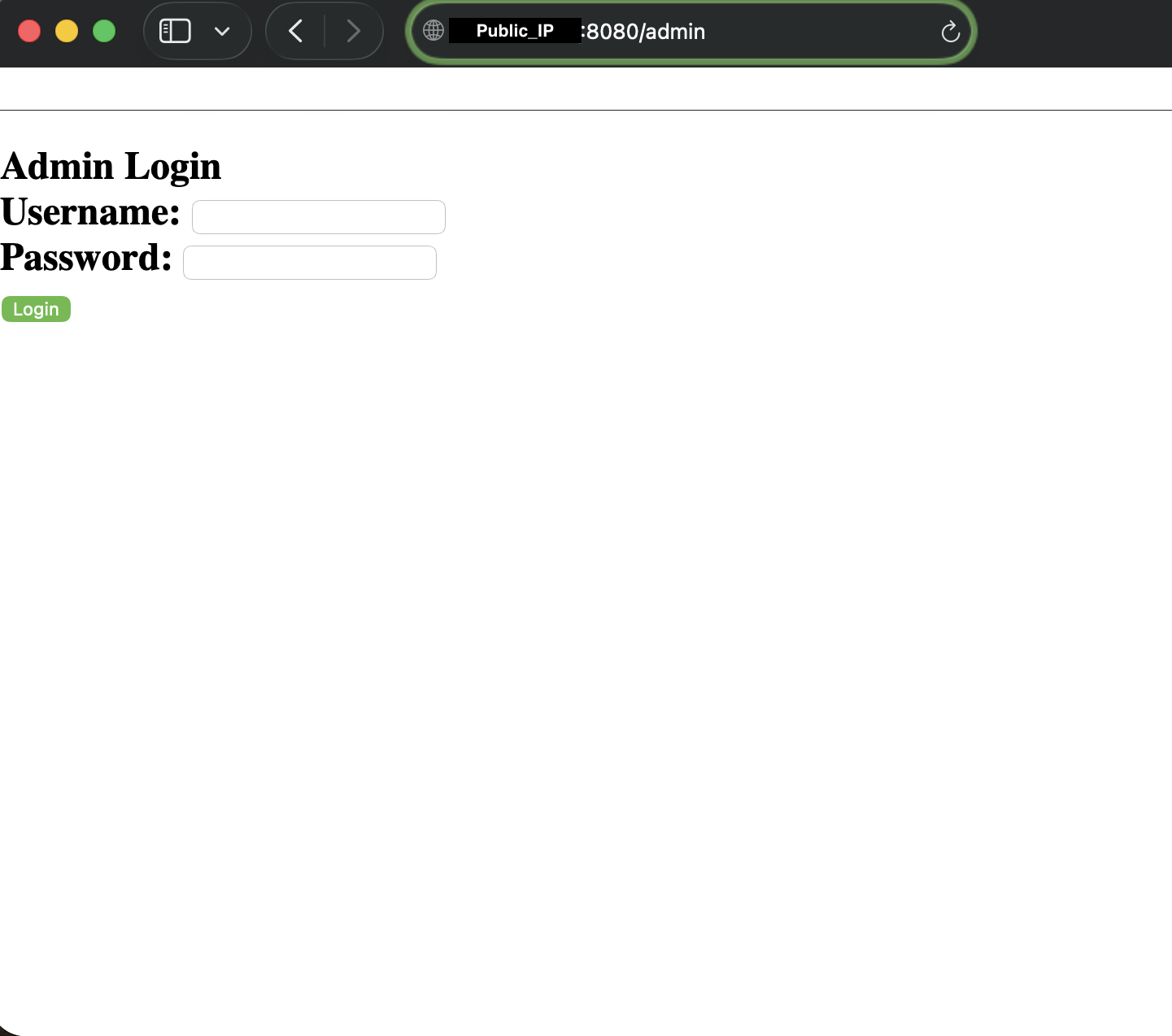 Fake login page