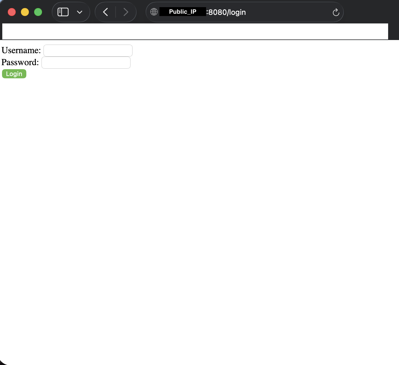 Real Login page