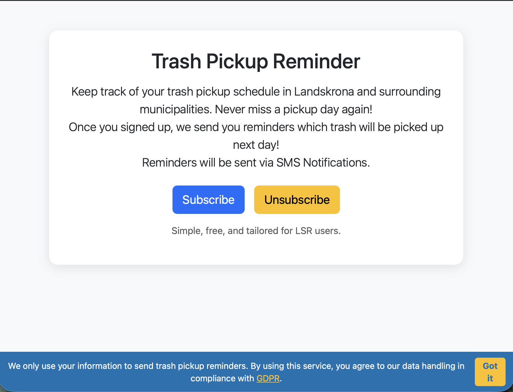 Start page